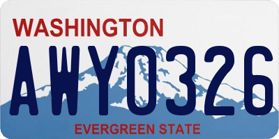 WA license plate AWY0326