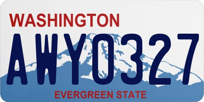 WA license plate AWY0327
