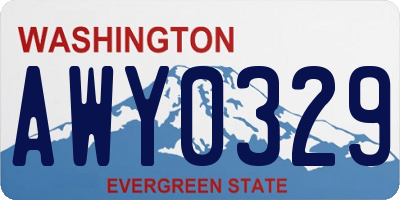WA license plate AWY0329