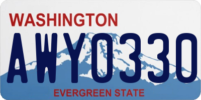WA license plate AWY0330