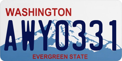 WA license plate AWY0331