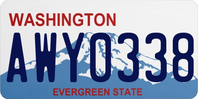 WA license plate AWY0338