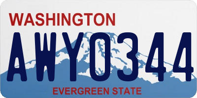 WA license plate AWY0344