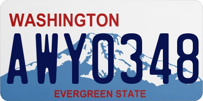 WA license plate AWY0348
