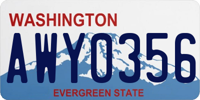 WA license plate AWY0356
