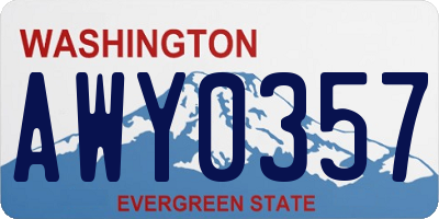 WA license plate AWY0357