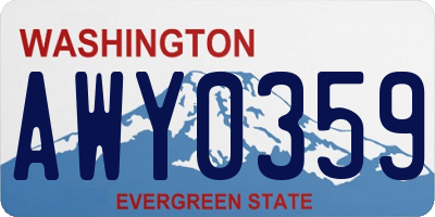 WA license plate AWY0359