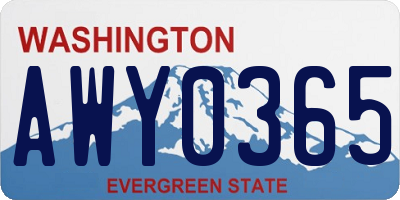 WA license plate AWY0365