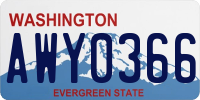 WA license plate AWY0366
