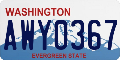 WA license plate AWY0367