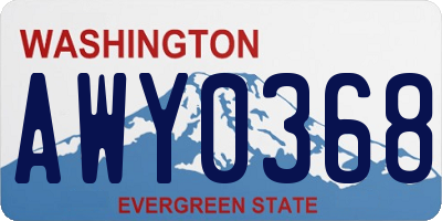 WA license plate AWY0368