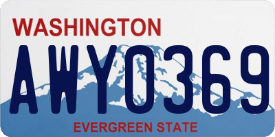WA license plate AWY0369