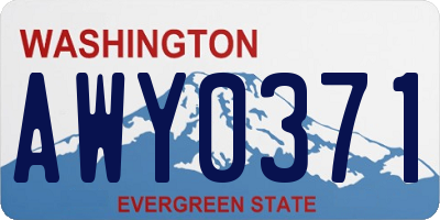WA license plate AWY0371