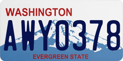 WA license plate AWY0378