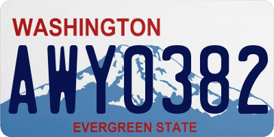 WA license plate AWY0382
