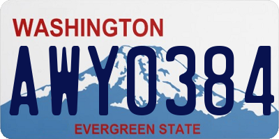 WA license plate AWY0384