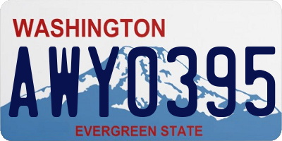 WA license plate AWY0395