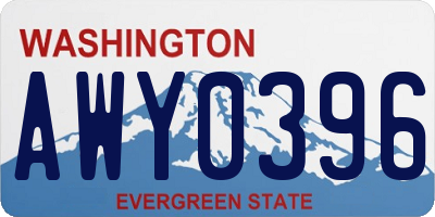 WA license plate AWY0396
