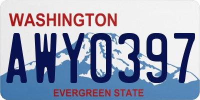 WA license plate AWY0397