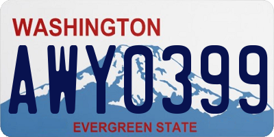 WA license plate AWY0399