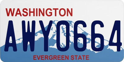 WA license plate AWY0664