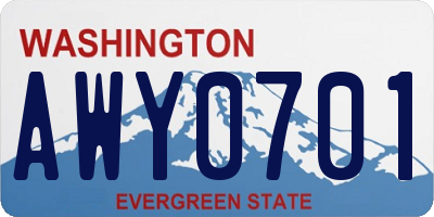 WA license plate AWY0701