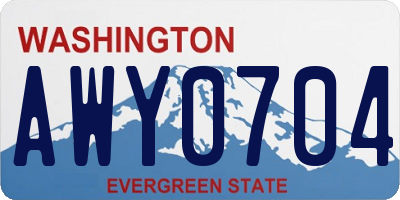 WA license plate AWY0704