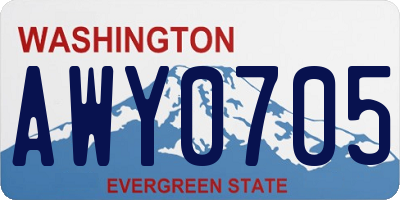 WA license plate AWY0705