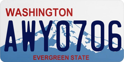 WA license plate AWY0706