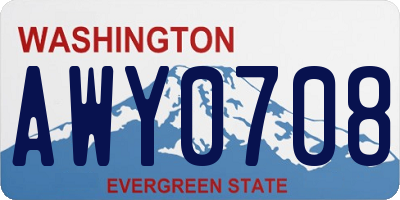 WA license plate AWY0708