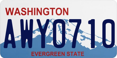WA license plate AWY0710