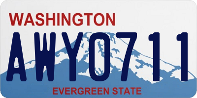 WA license plate AWY0711
