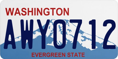 WA license plate AWY0712