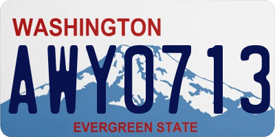 WA license plate AWY0713