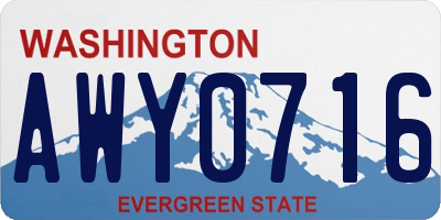 WA license plate AWY0716