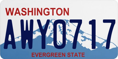 WA license plate AWY0717