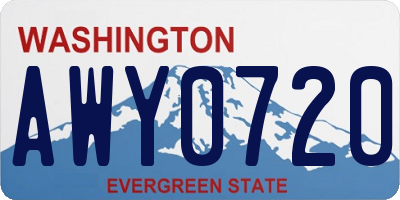 WA license plate AWY0720