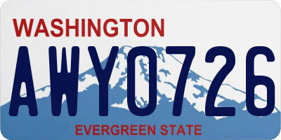 WA license plate AWY0726