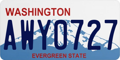 WA license plate AWY0727