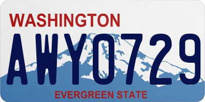 WA license plate AWY0729