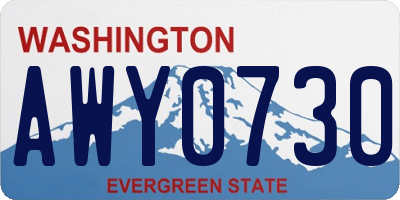 WA license plate AWY0730