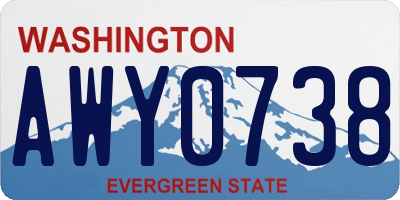 WA license plate AWY0738