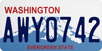 WA license plate AWY0742