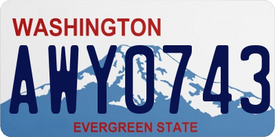 WA license plate AWY0743