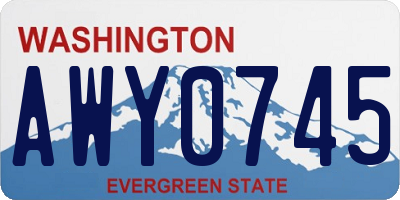 WA license plate AWY0745