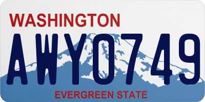 WA license plate AWY0749