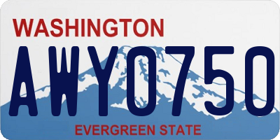 WA license plate AWY0750