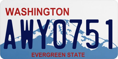 WA license plate AWY0751