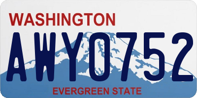 WA license plate AWY0752