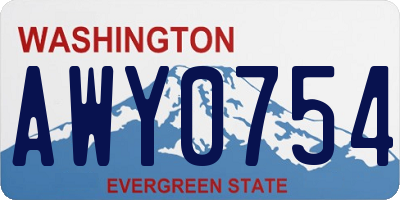 WA license plate AWY0754